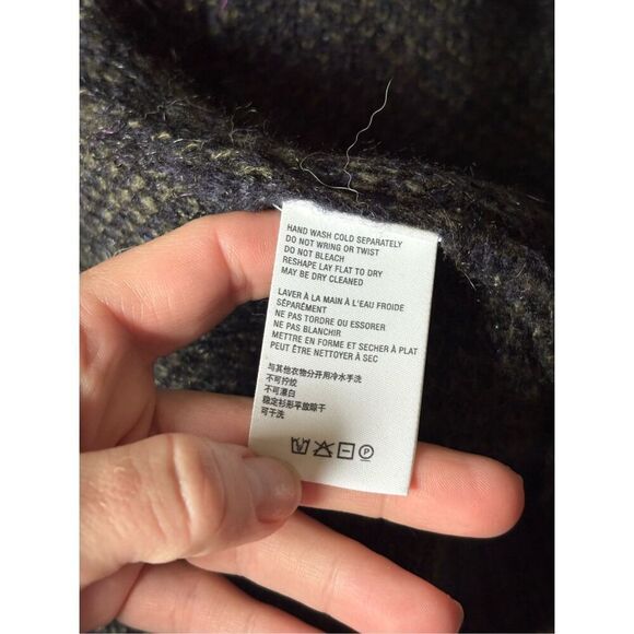 Anthropologie Jensen Cardigan size L Green Blue Open Front Camo Open Front - Picture 10 of 12